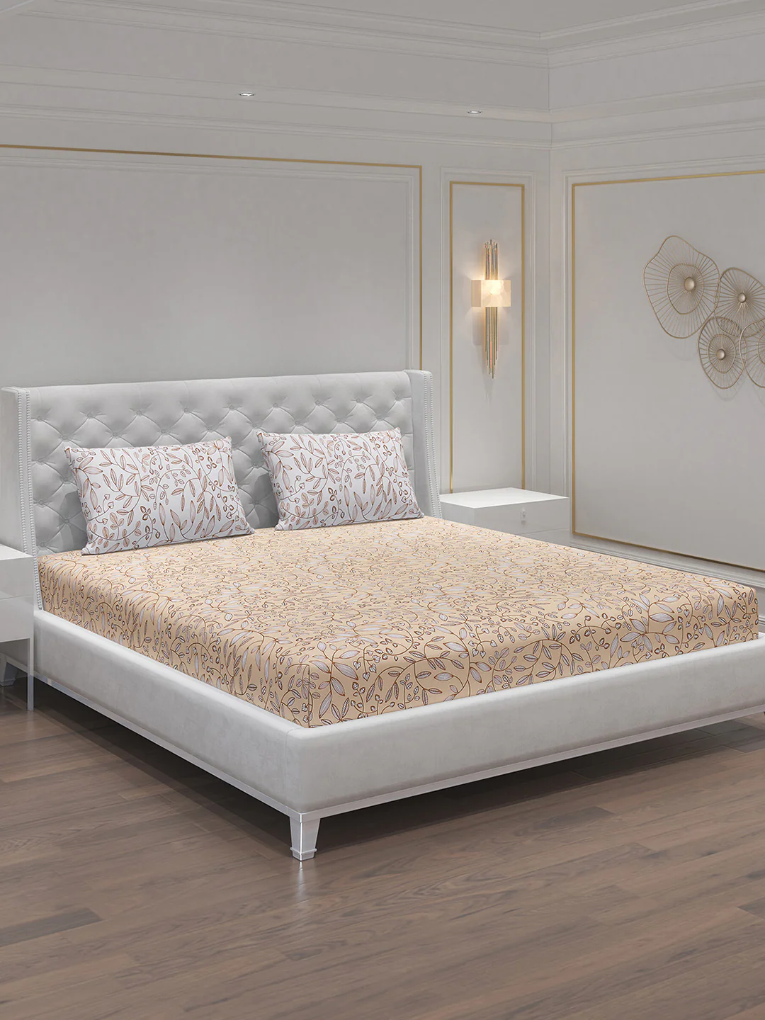 MOCA by Monte Carlo 104 TC Cotton Double Bedsheet with 2 Pillow Covers - Image 2