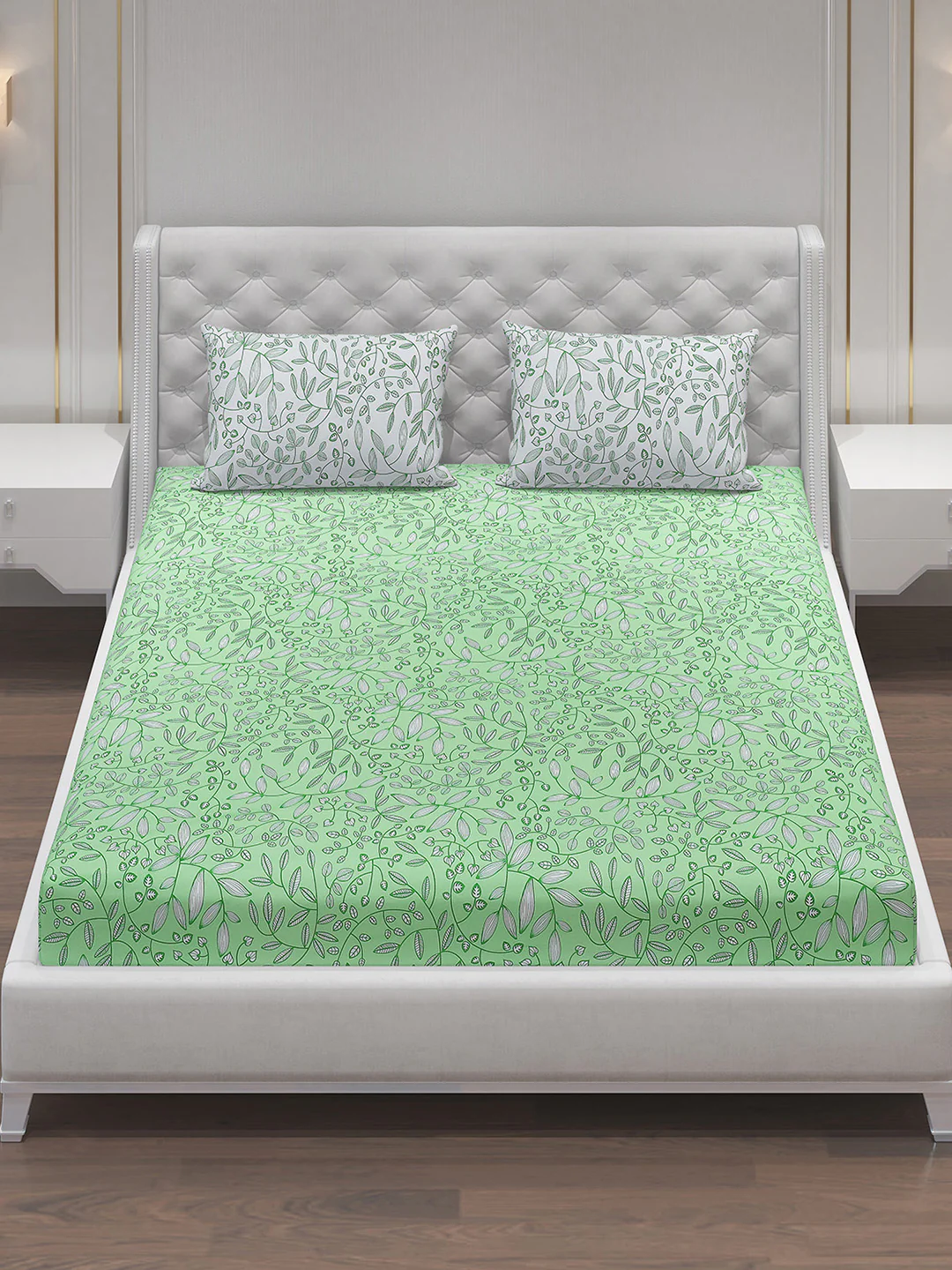 MOCA by Monte Carlo 104 TC Cotton Double Bedsheet with 2 Pillow Covers - Image 2