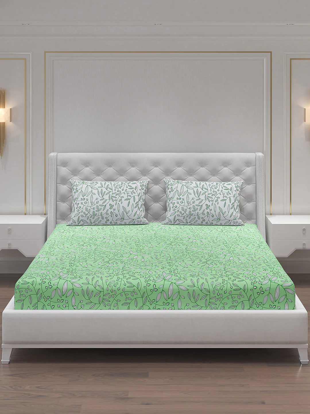 MOCA by Monte Carlo 104 TC Cotton Double Bedsheet with 2 Pillow Covers - Image 3