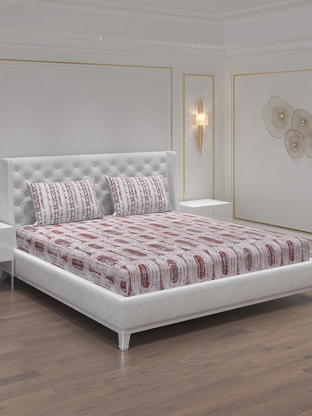 MOCA by Monte Carlo 104 TC Cotton Double Bedsheet with 2 Pillow Covers - Image 2