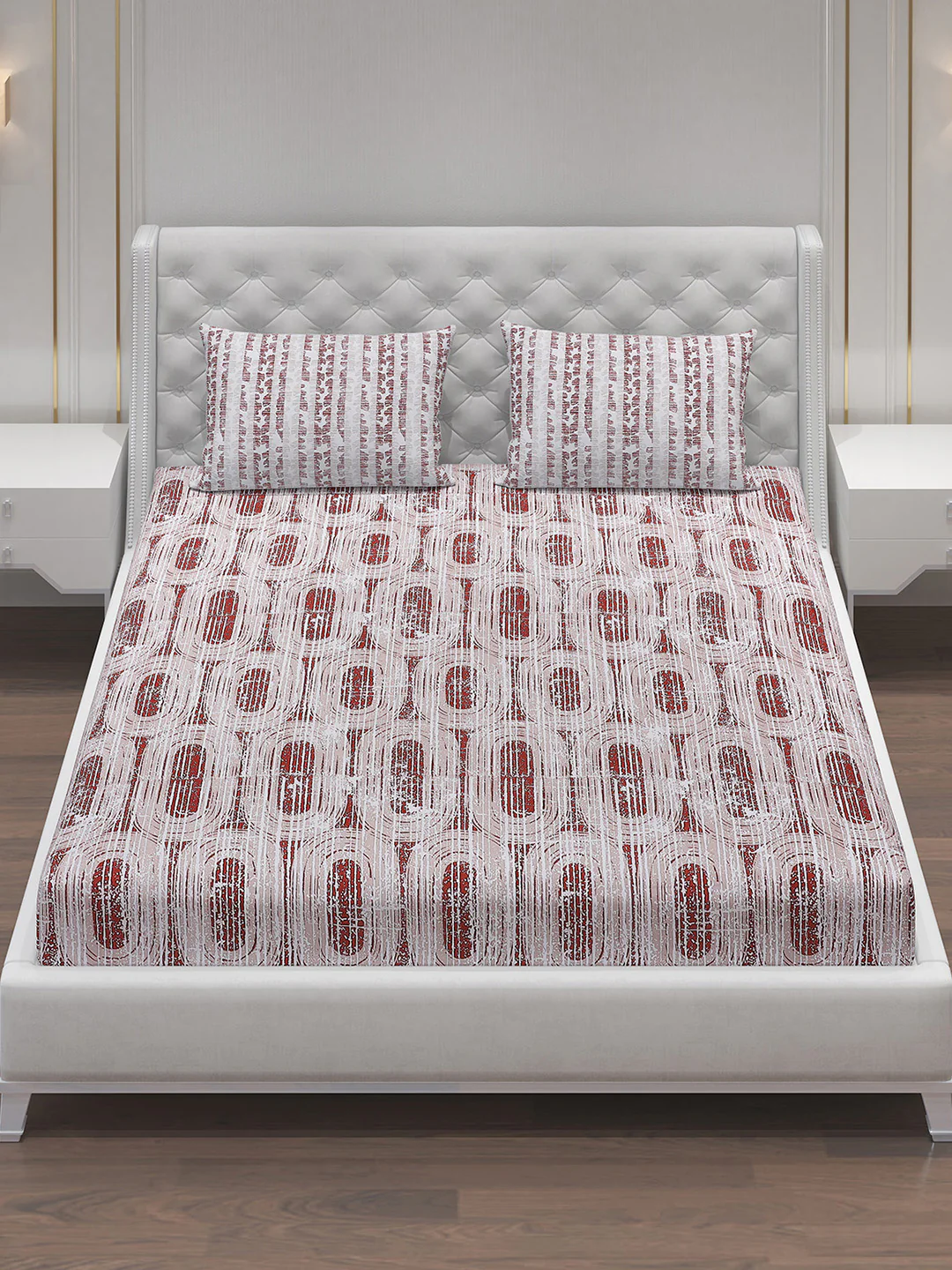 MOCA by Monte Carlo 104 TC Cotton Double Bedsheet with 2 Pillow Covers - Image 3