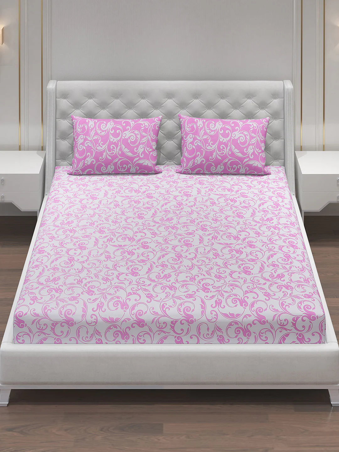 MOCA by Monte Carlo 104 TC Cotton Double Bedsheet with 2 Pillow Covers - Image 3