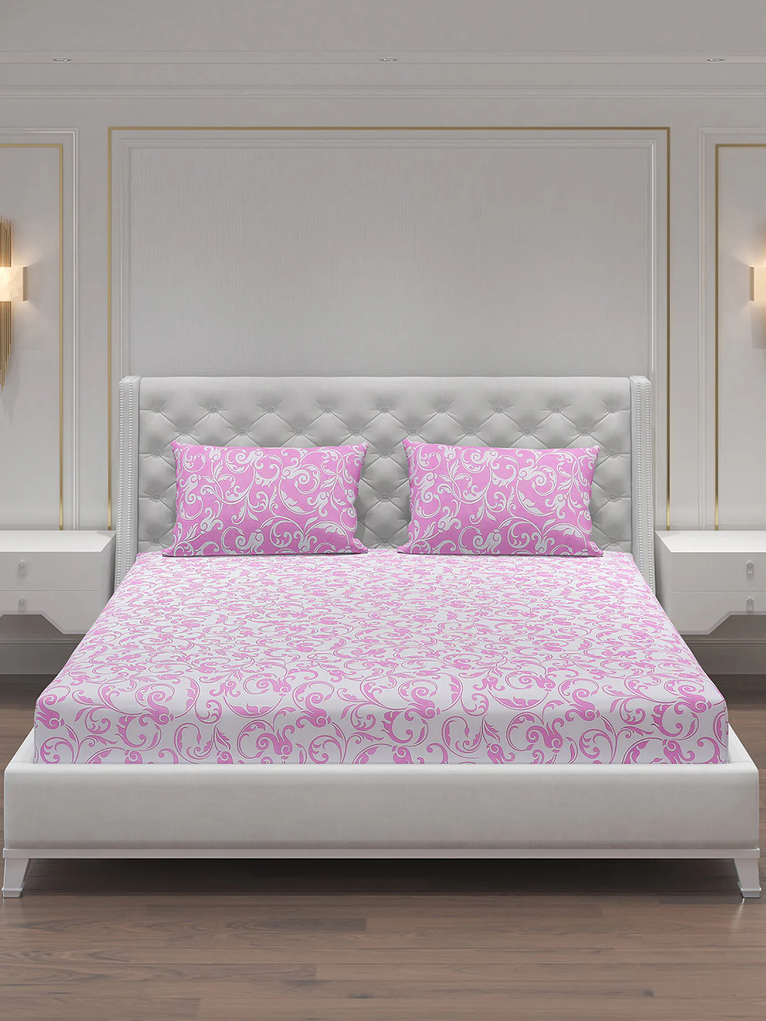 MOCA by Monte Carlo 104 TC Cotton Double Bedsheet with 2 Pillow Covers - Image 4