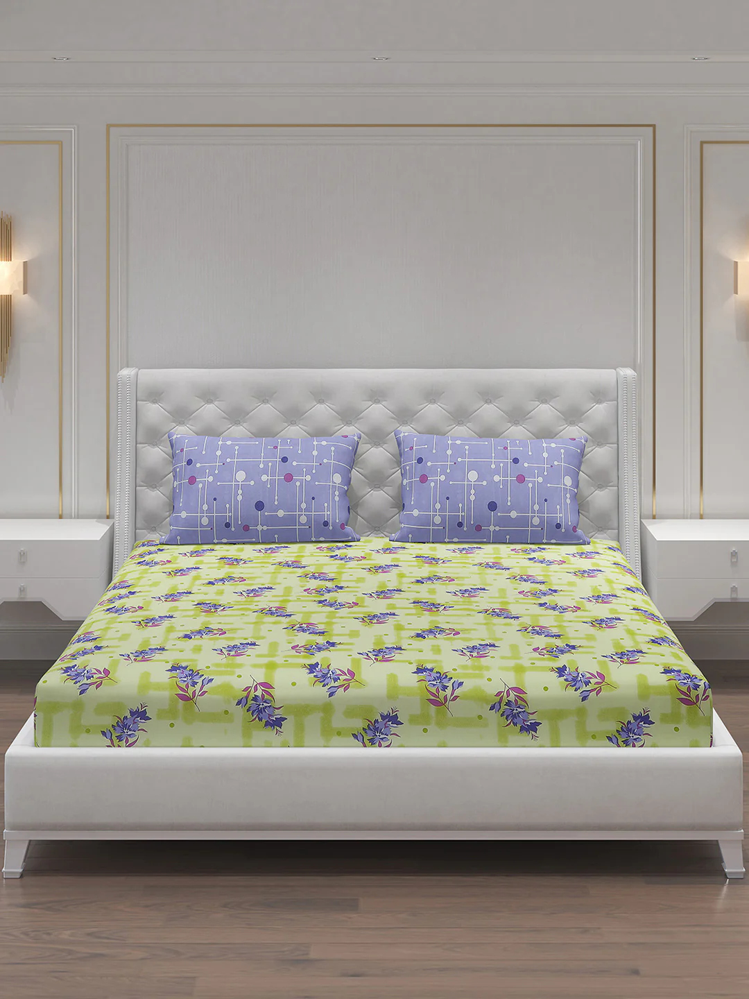 MOCA by Monte Carlo 104 TC Cotton Double Bedsheet with 2 Pillow Covers - Image 3