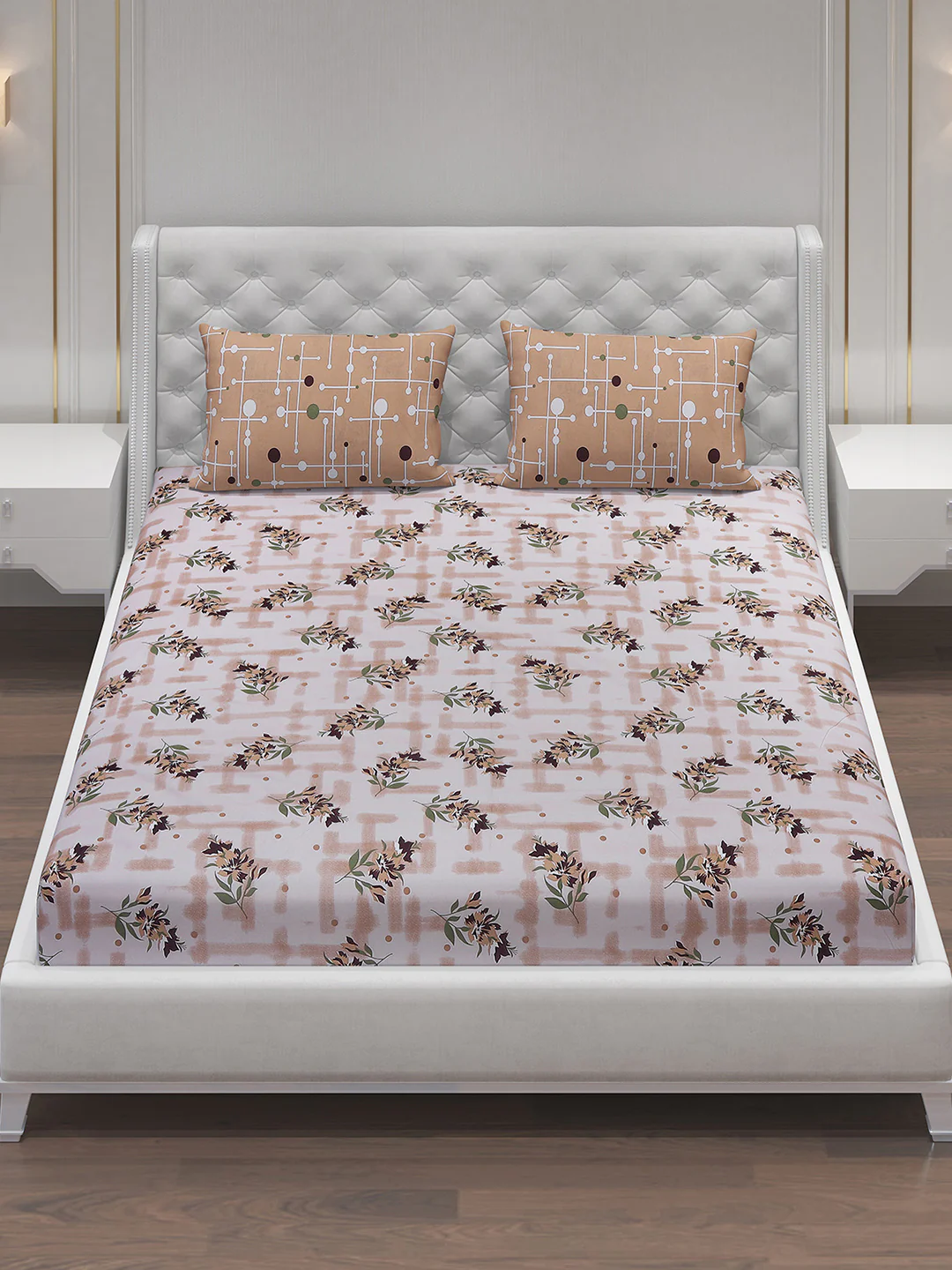 MOCA by Monte Carlo 104 TC Cotton Double Bedsheet with 2 Pillow Covers - Image 2