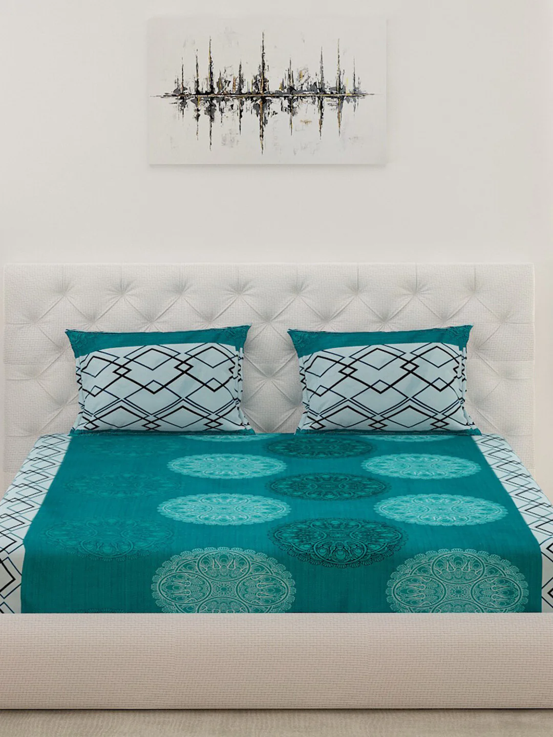 120 GSM Microfibre Double Bedsheet with 2 Pillow Covers - Image 3