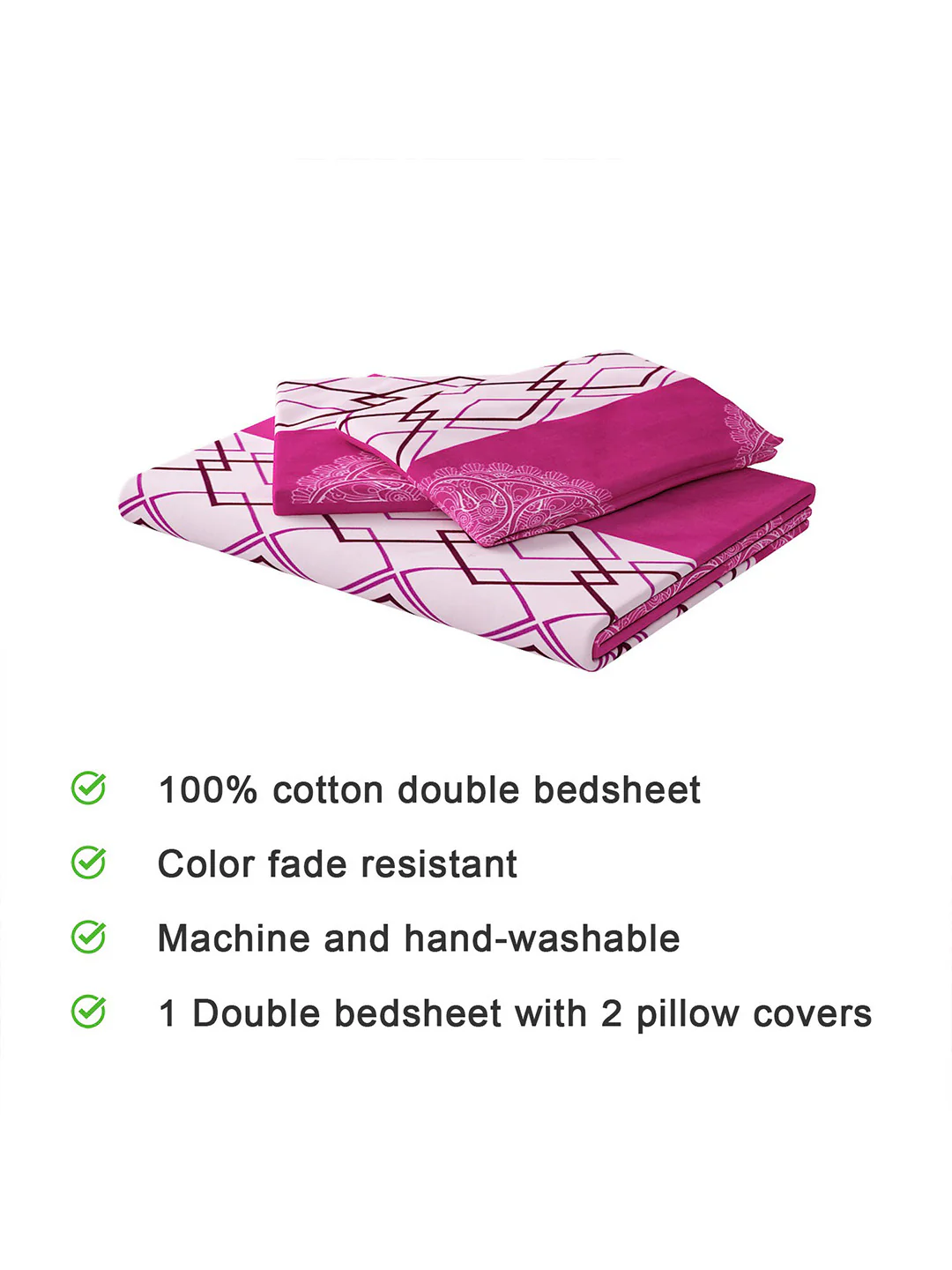 120 GSM Microfibre Double Bedsheet with 2 Pillow Covers - Image 6