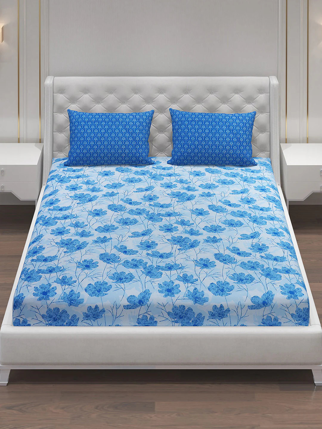MOCA by Monte Carlo 144 TC Cotton King Bedsheet with 2 Pillow Covers - Image 2