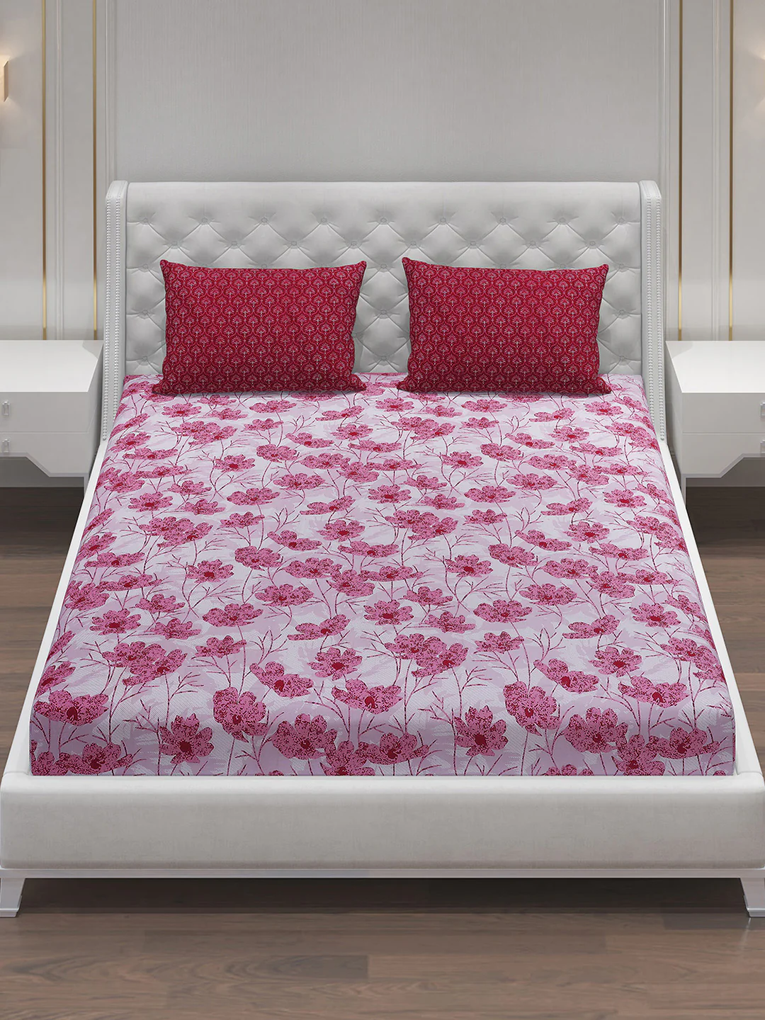 MOCA by Monte Carlo 144 TC Cotton King Bedsheet with 2 Pillow Covers - Image 3