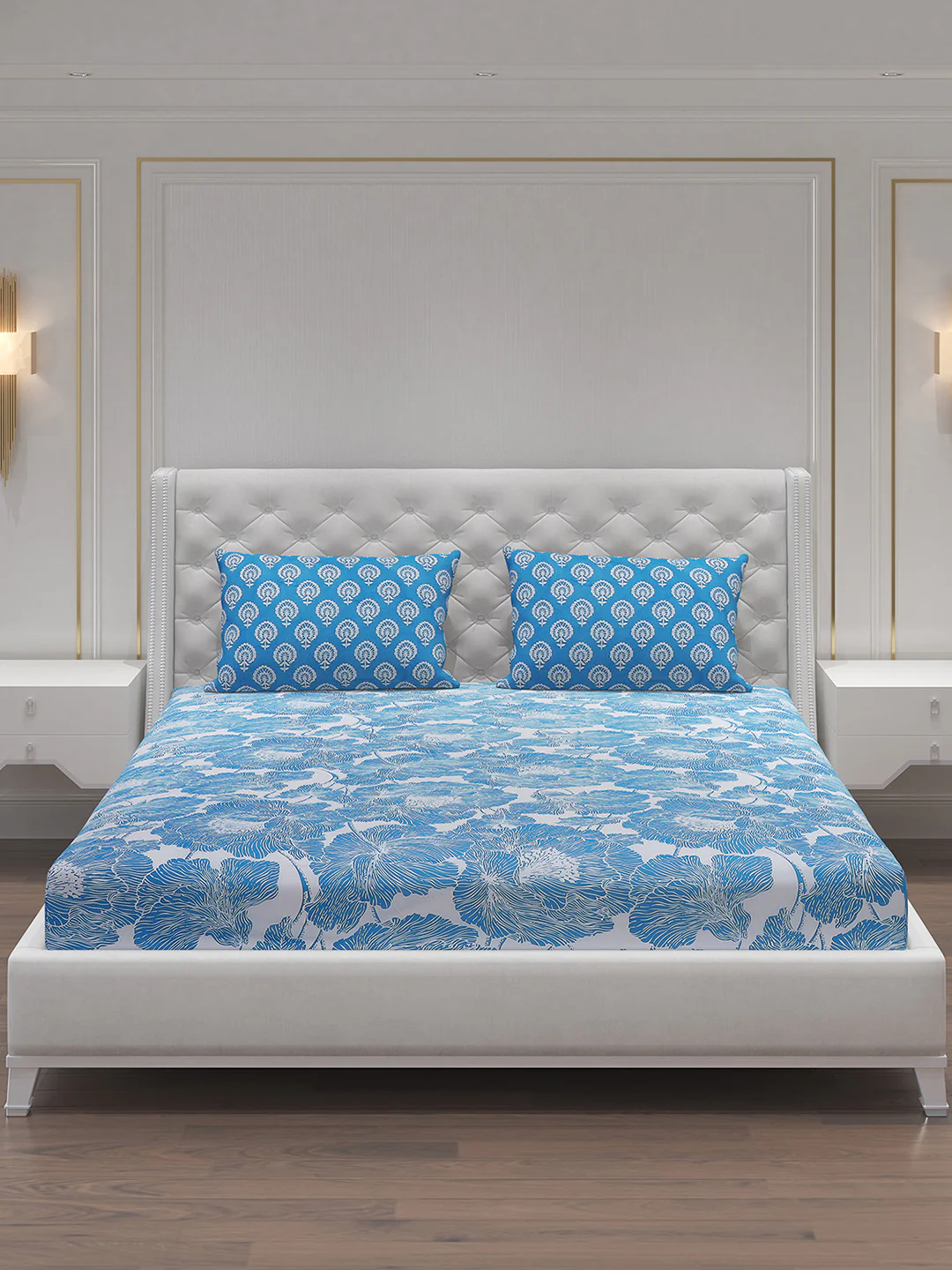 MOCA by Monte Carlo 144 TC Cotton King Bedsheet with 2 Pillow Covers - Image 4