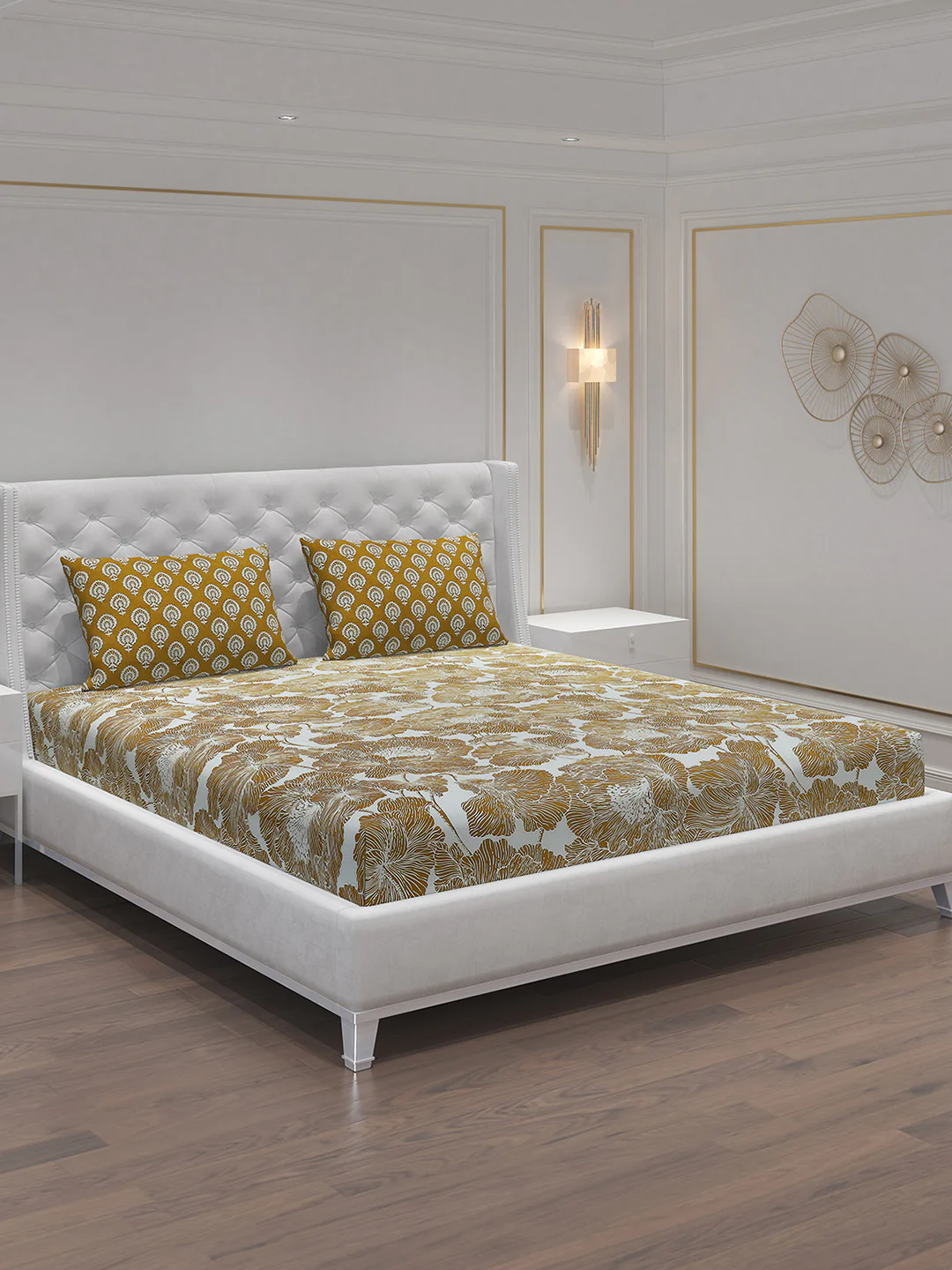 MOCA by Monte Carlo 144 TC Cotton King Bedsheet with 2 Pillow Covers - Image 2