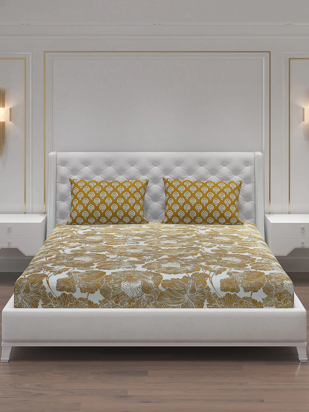 MOCA by Monte Carlo 144 TC Cotton King Bedsheet with 2 Pillow Covers - Image 4