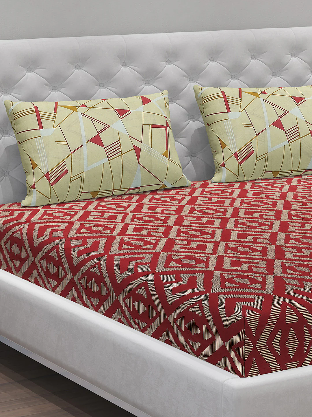 MOCA by Monte Carlo 144 TC Cotton King Bedsheet with 2 Pillow Covers - Image 4