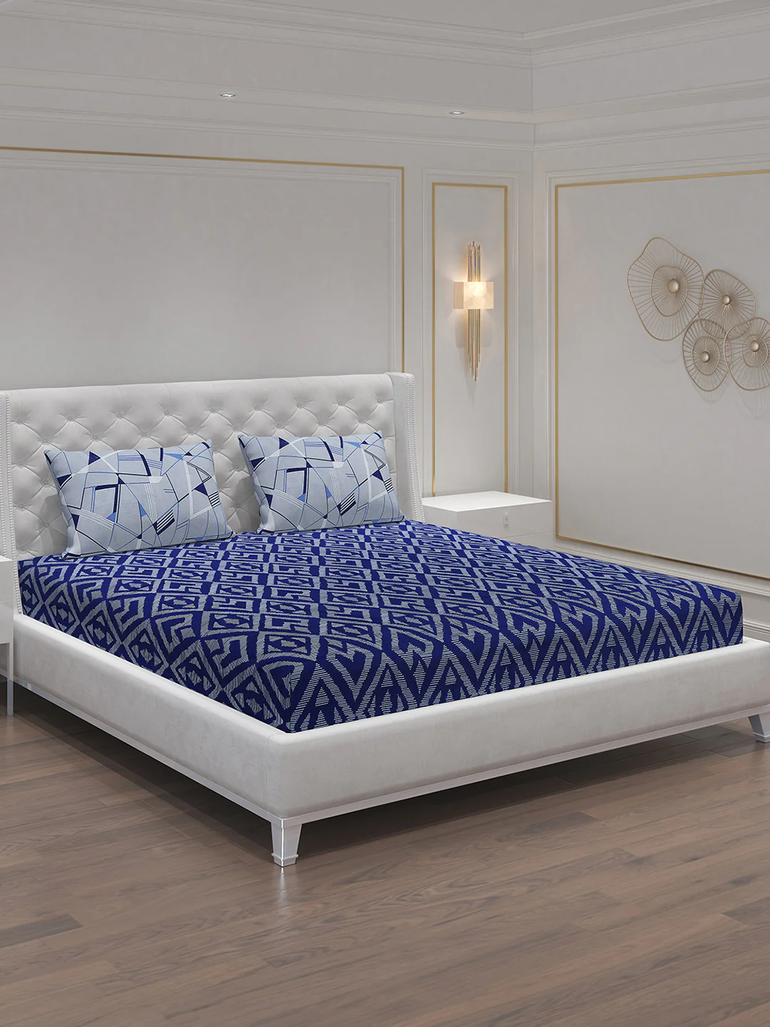 MOCA by Monte Carlo 144 TC Cotton King Bedsheet with 2 Pillow Covers - Image 2