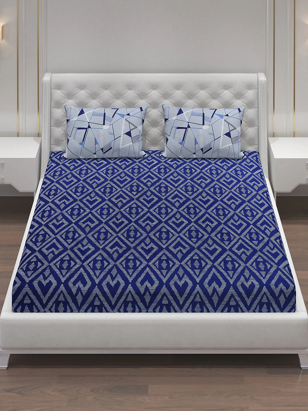 MOCA by Monte Carlo 144 TC Cotton King Bedsheet with 2 Pillow Covers - Image 3
