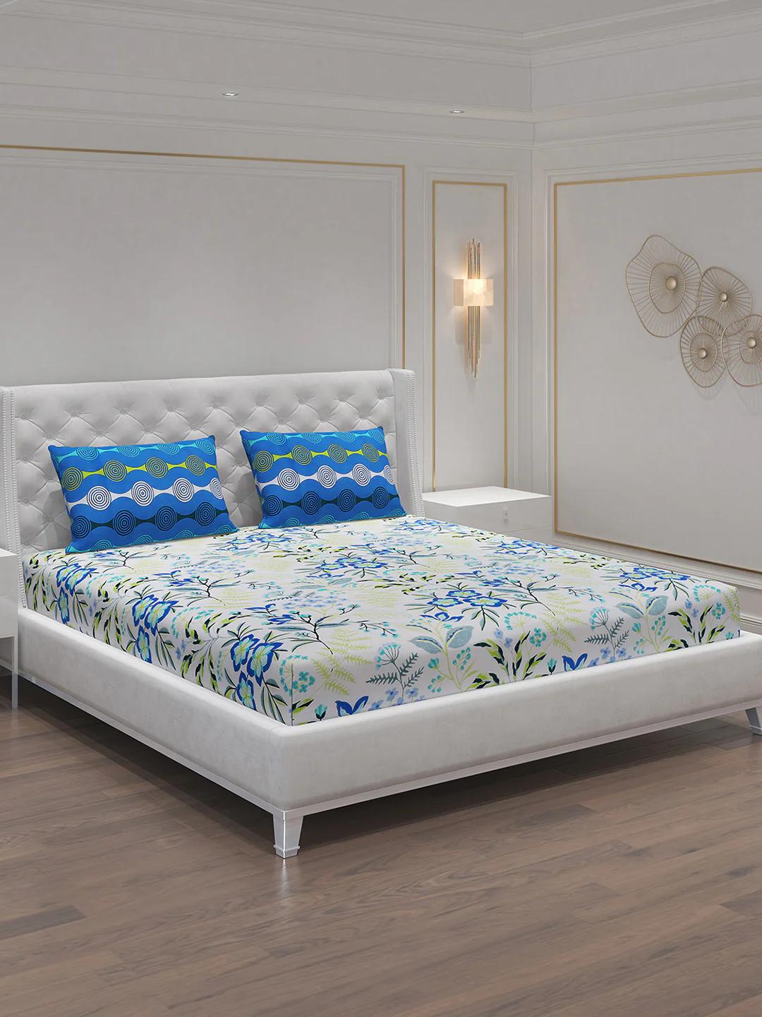 MOCA by Monte Carlo 144 TC Cotton King Bedsheet with 2 Pillow Covers - Image 2