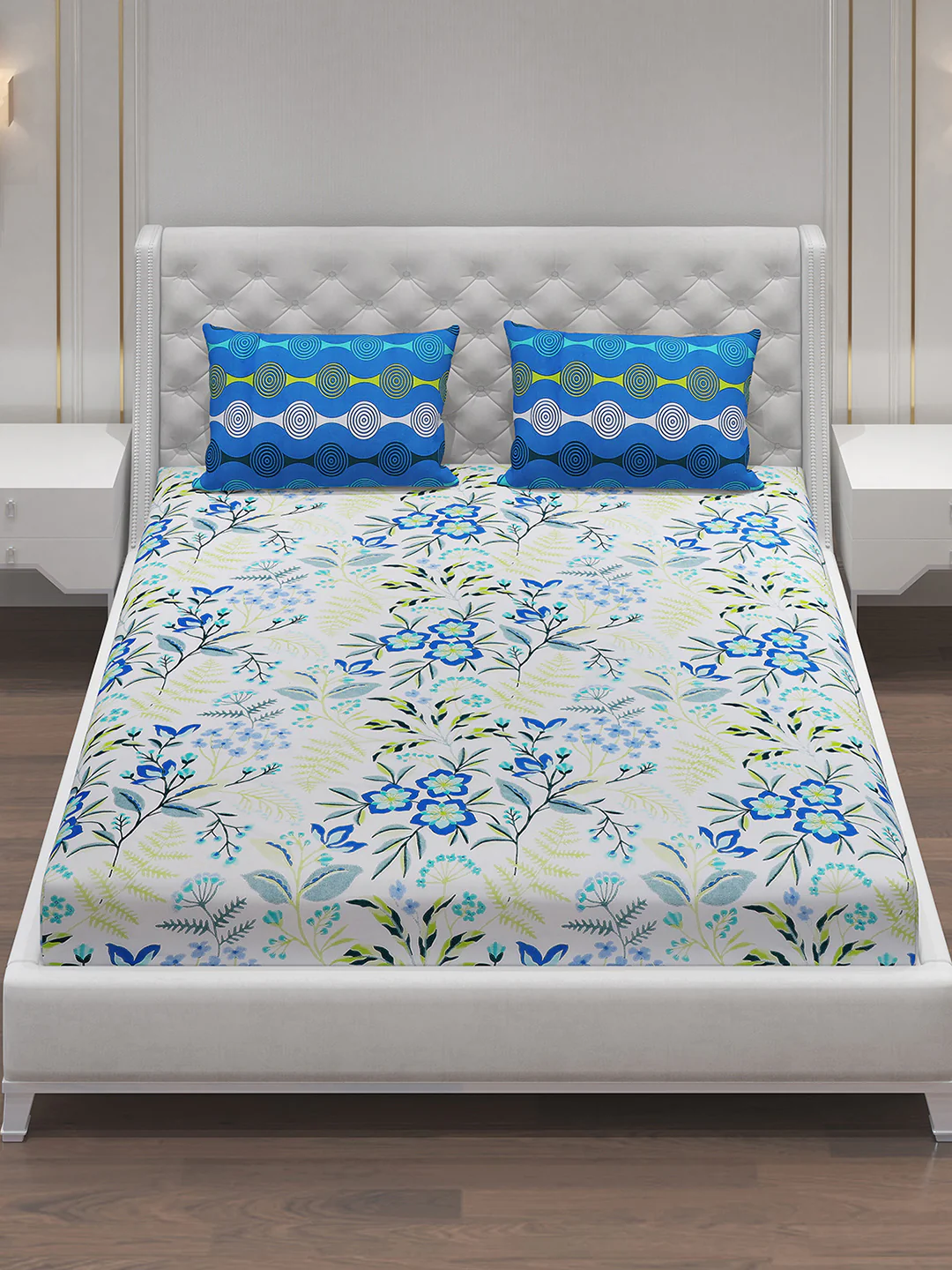 MOCA by Monte Carlo 144 TC Cotton King Bedsheet with 2 Pillow Covers - Image 3