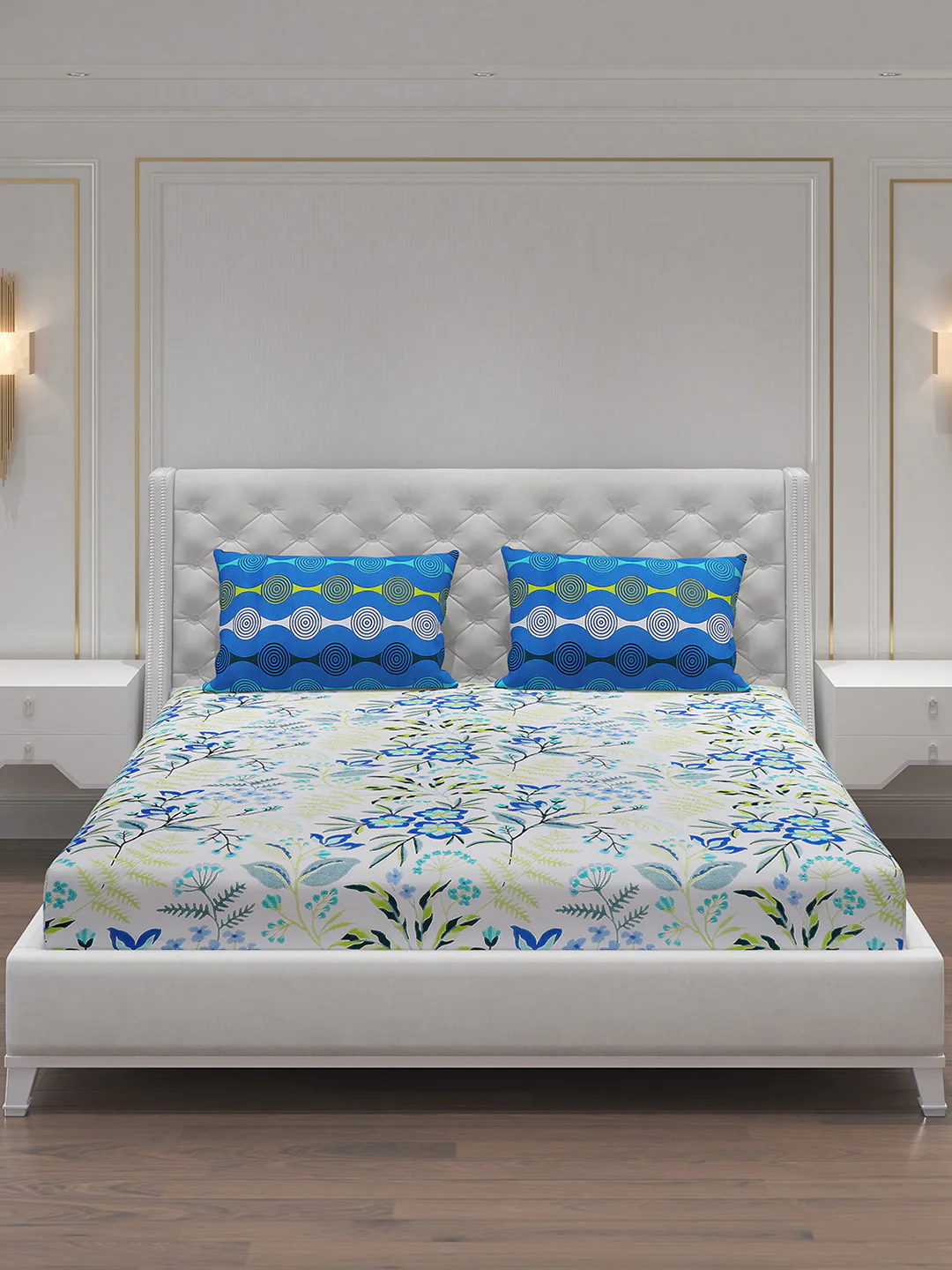 MOCA by Monte Carlo 144 TC Cotton King Bedsheet with 2 Pillow Covers - Image 4