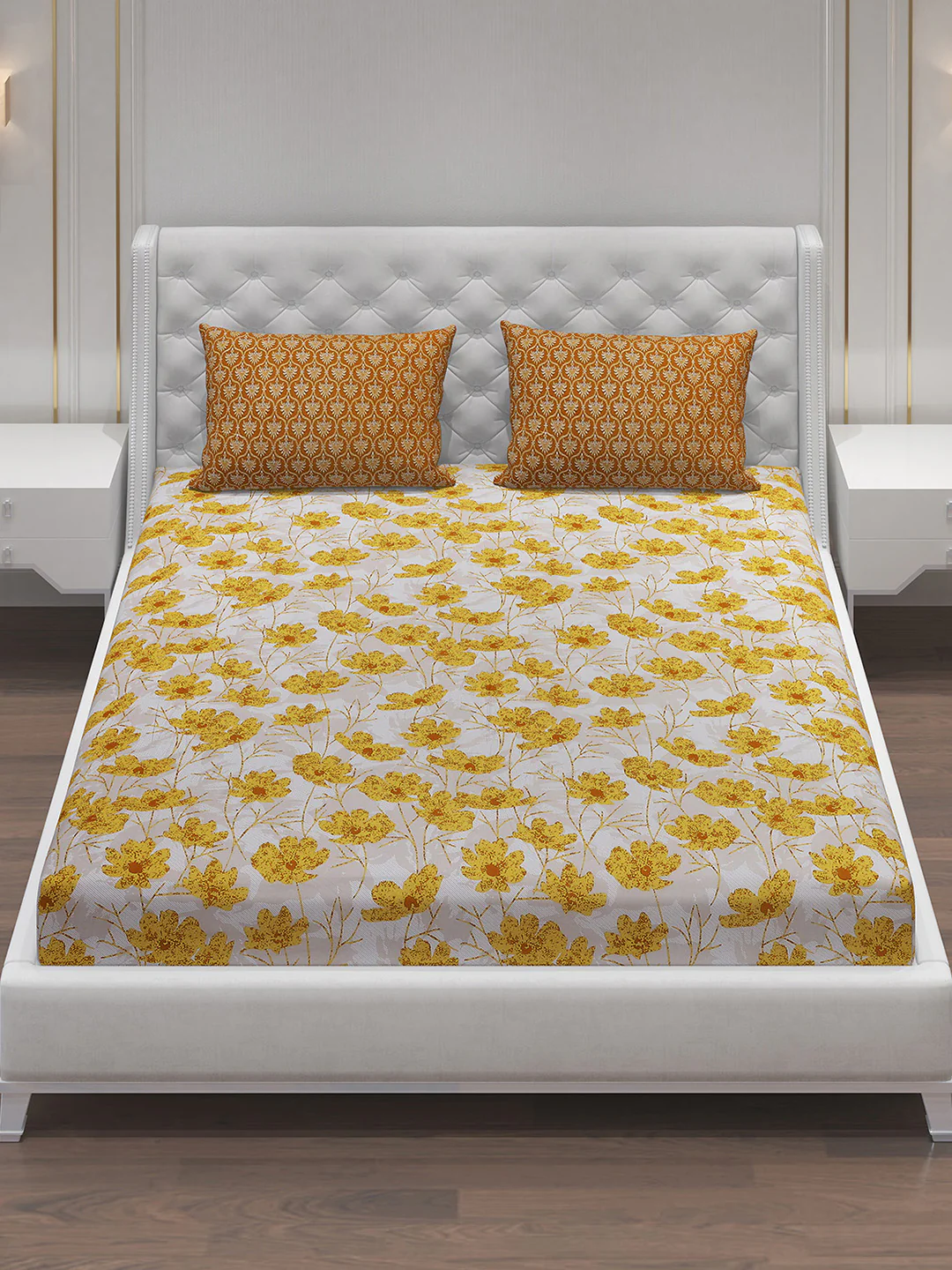 MOCA by Monte Carlo 144 TC Cotton King Bedsheet with 2 Pillow Covers - Image 3