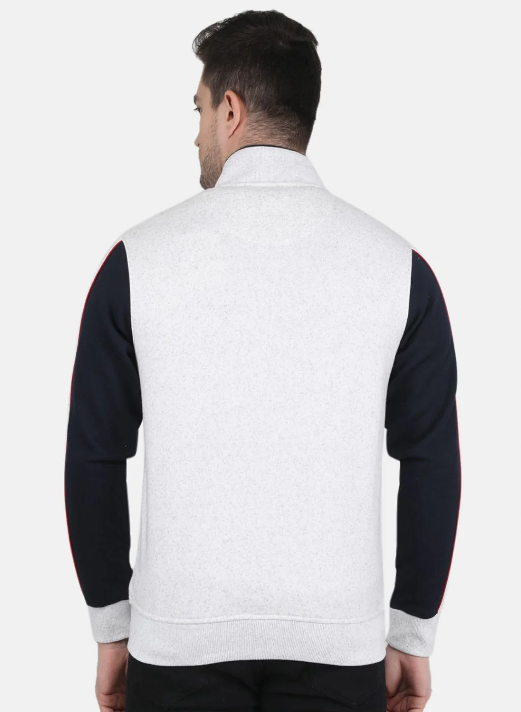 Men Grey Solid Sweatshirt - Image 3