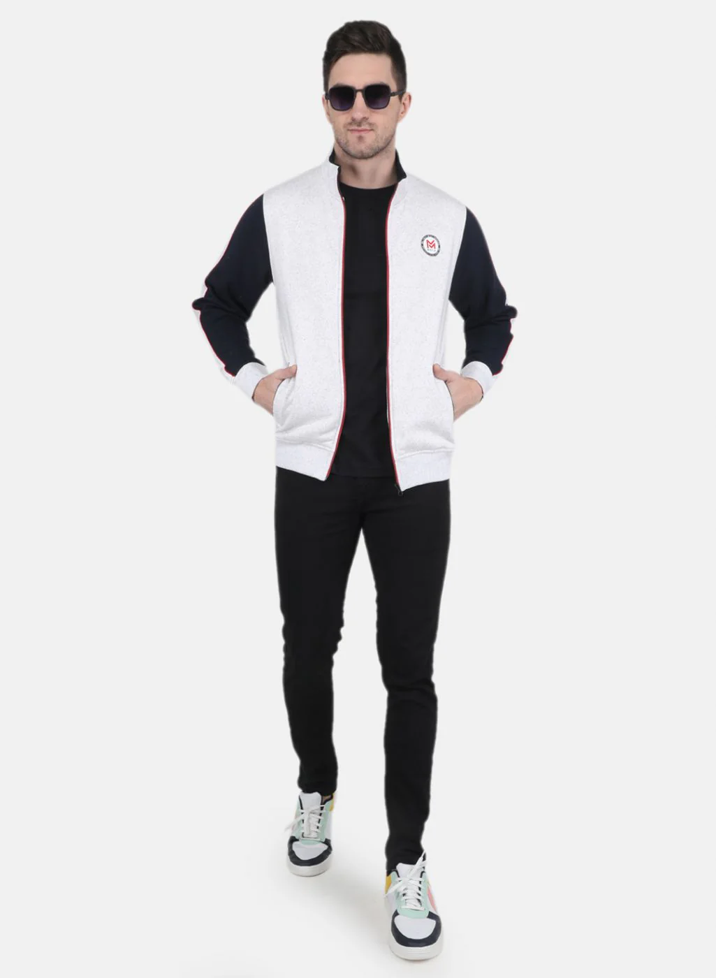 Men Grey Solid Sweatshirt - Image 4