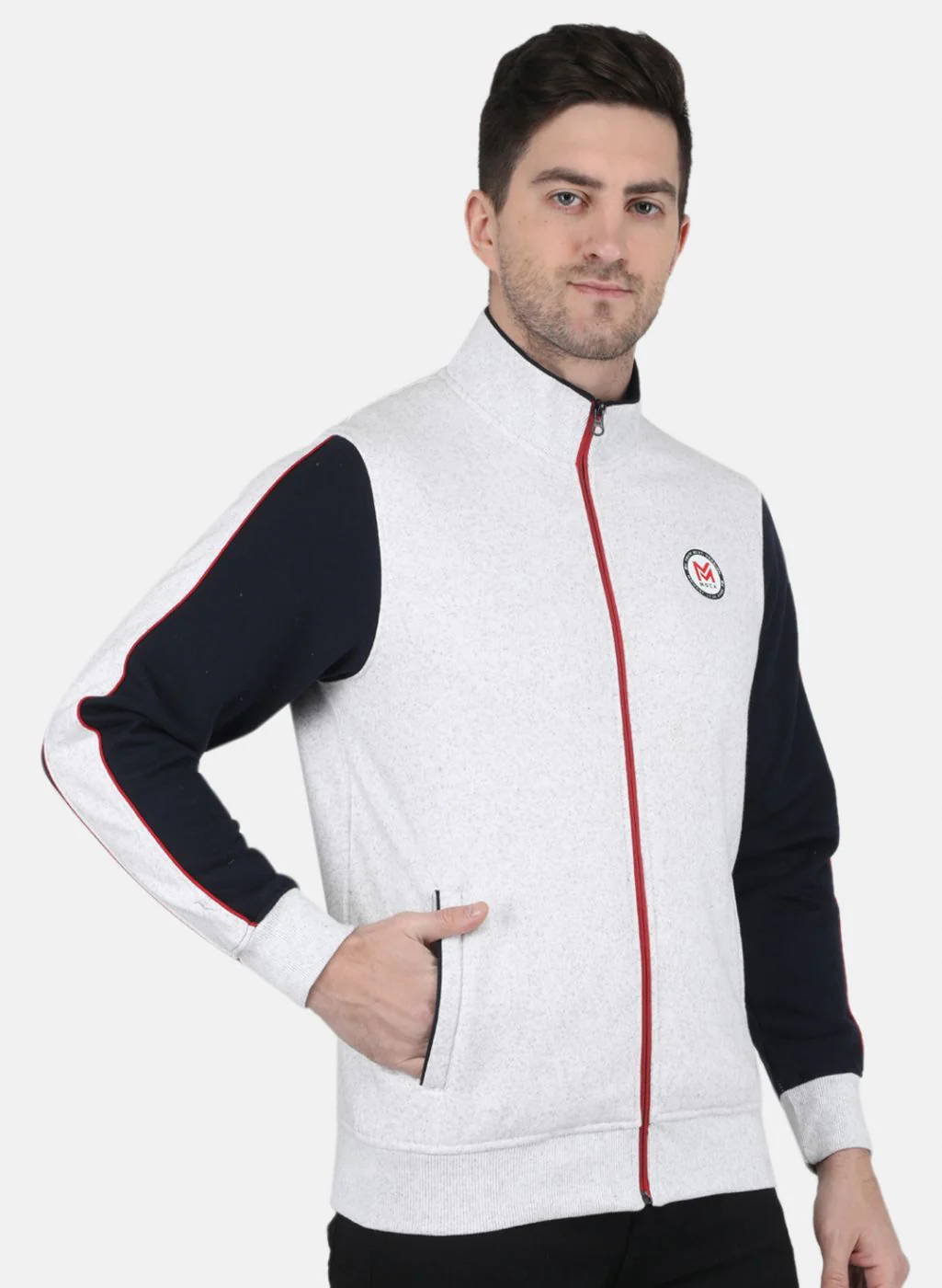 Men Grey Solid Sweatshirt - Image 6