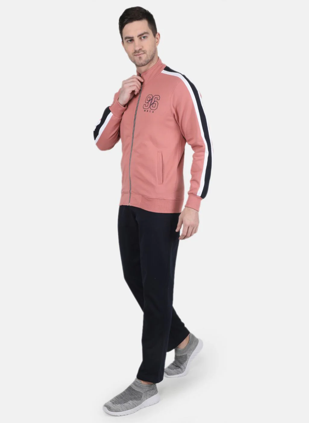 Men Light Pink Solid Sweatshirt - Image 2