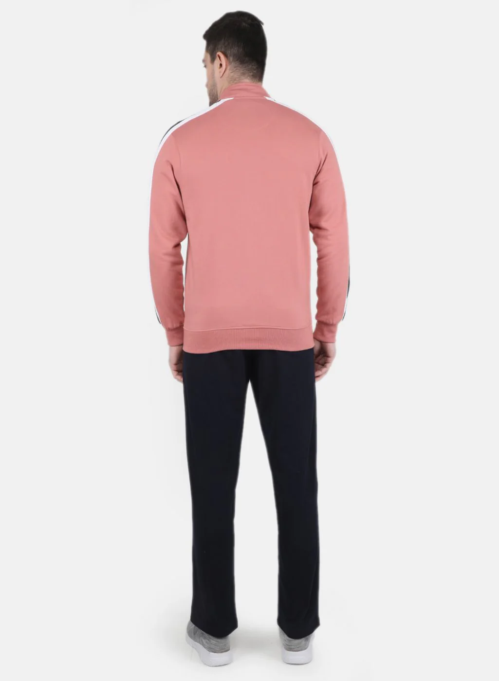 Men Light Pink Solid Sweatshirt - Image 3