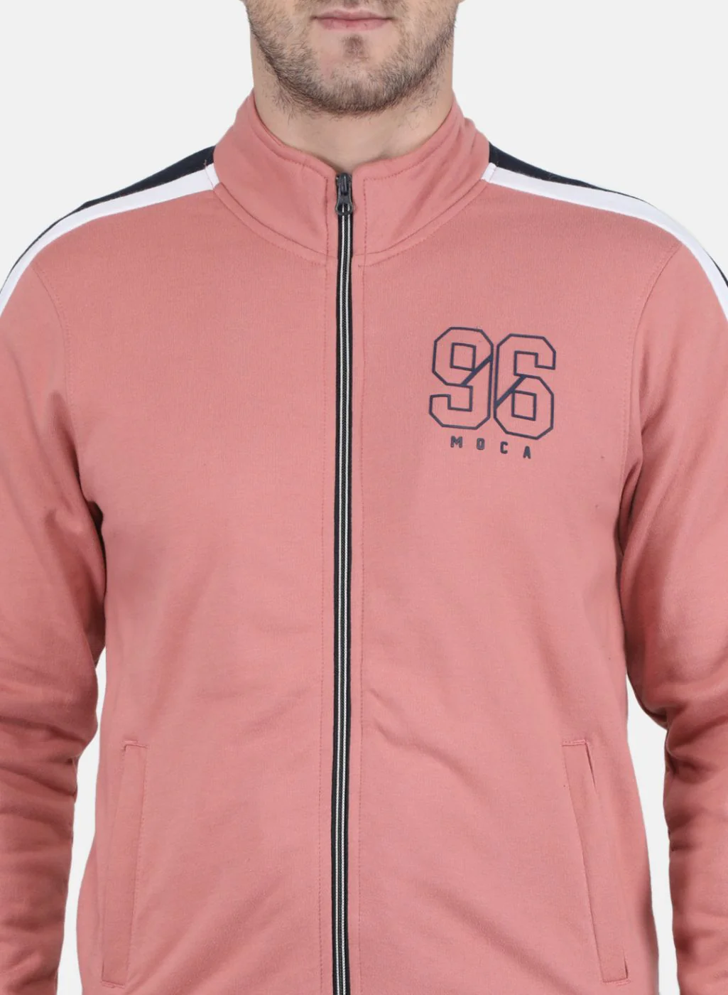 Men Light Pink Solid Sweatshirt - Image 5