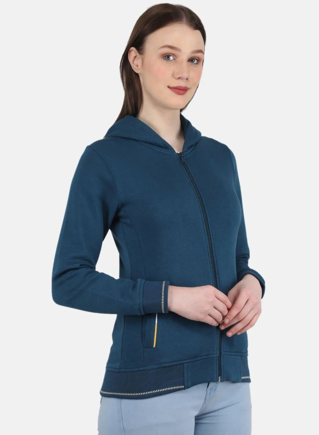Women Blue Solid Sweatshirt - Image 6