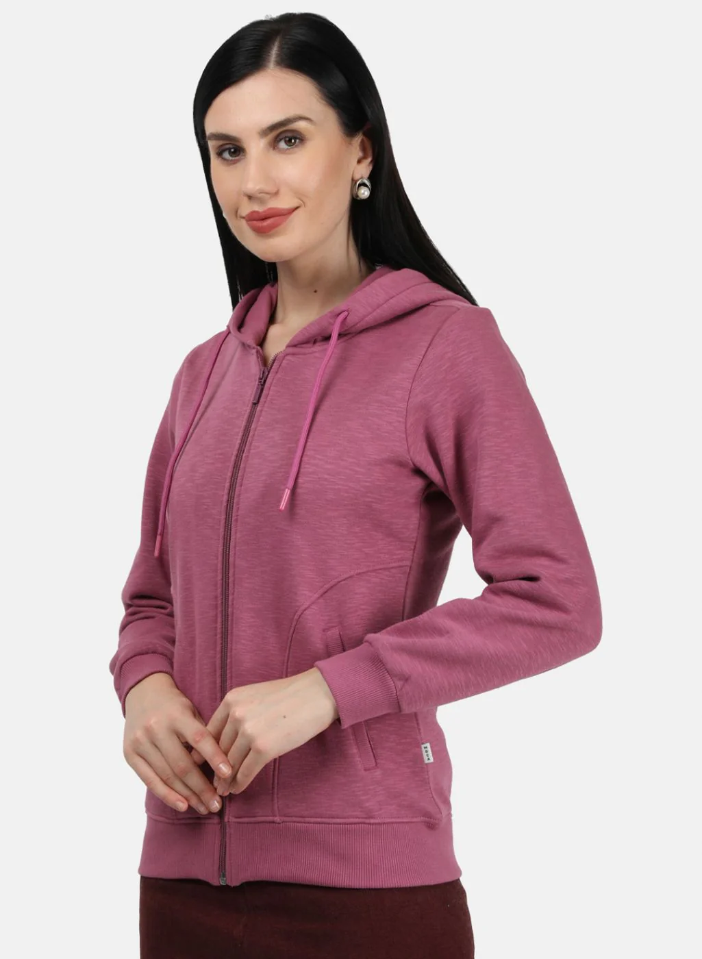 Women Dark Pink Solid Sweatshirt - Image 2