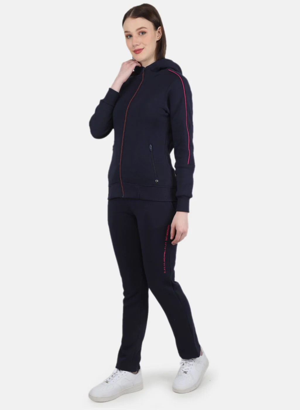 Women NAvy Blue Solid Tracksuit - Image 2