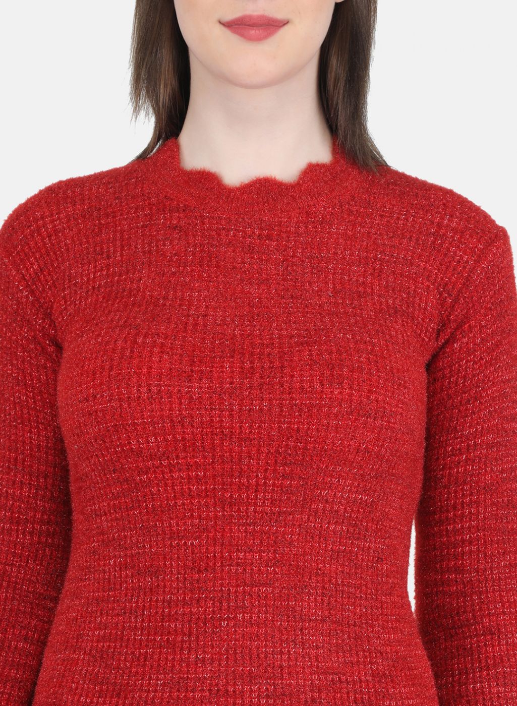 Women Red Self Design Top - Image 5