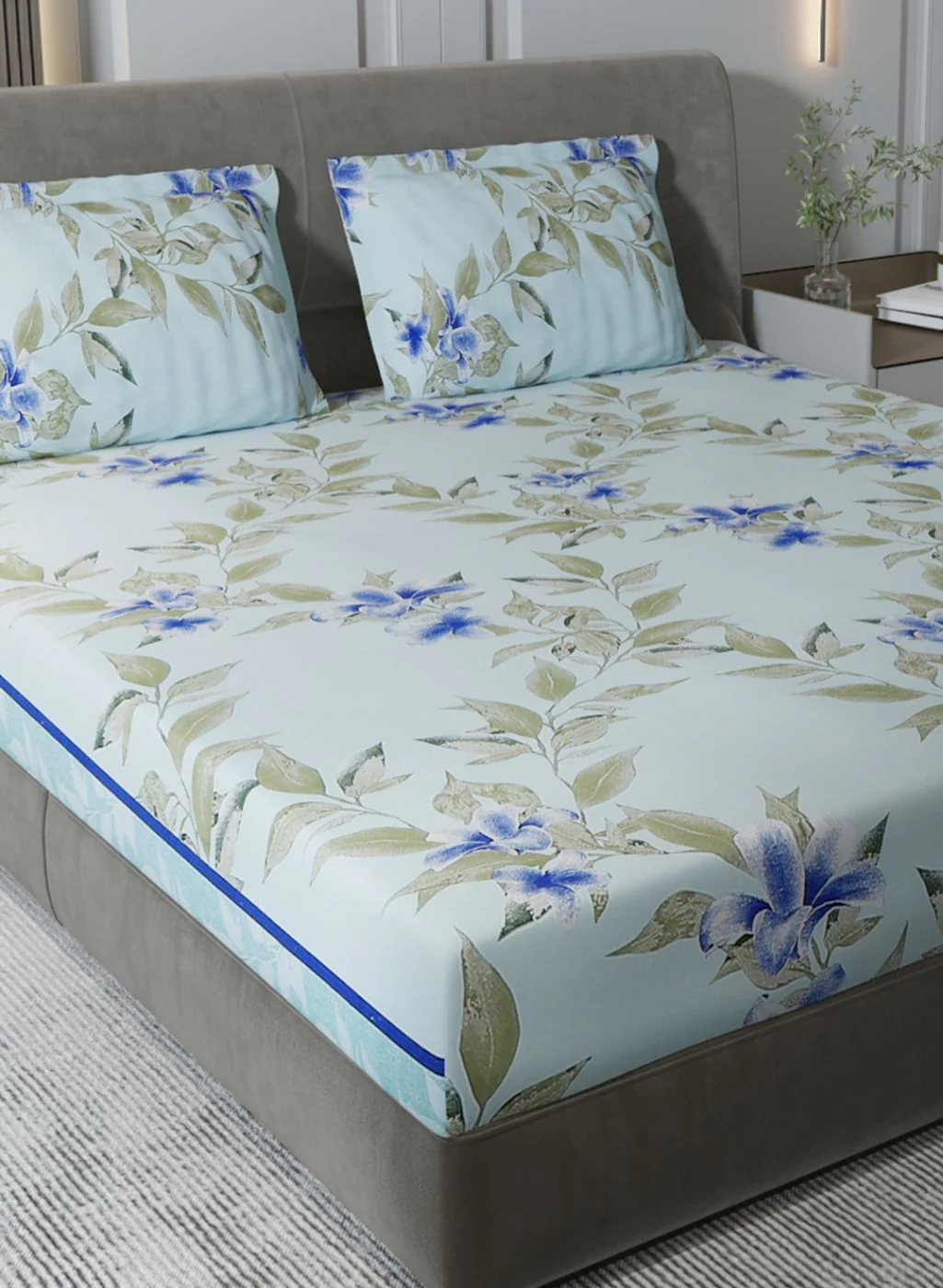 120TC Pure Cotton Queen Bedsheet with 2 Pillow Covers - Image 4