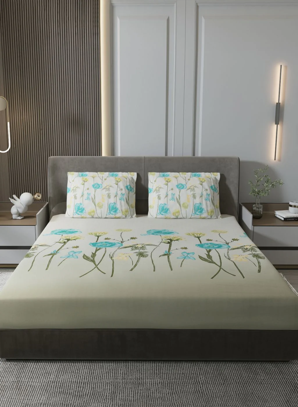 140TC Pure Cotton King Bedsheet with 2 Pillow Covers - Image 2