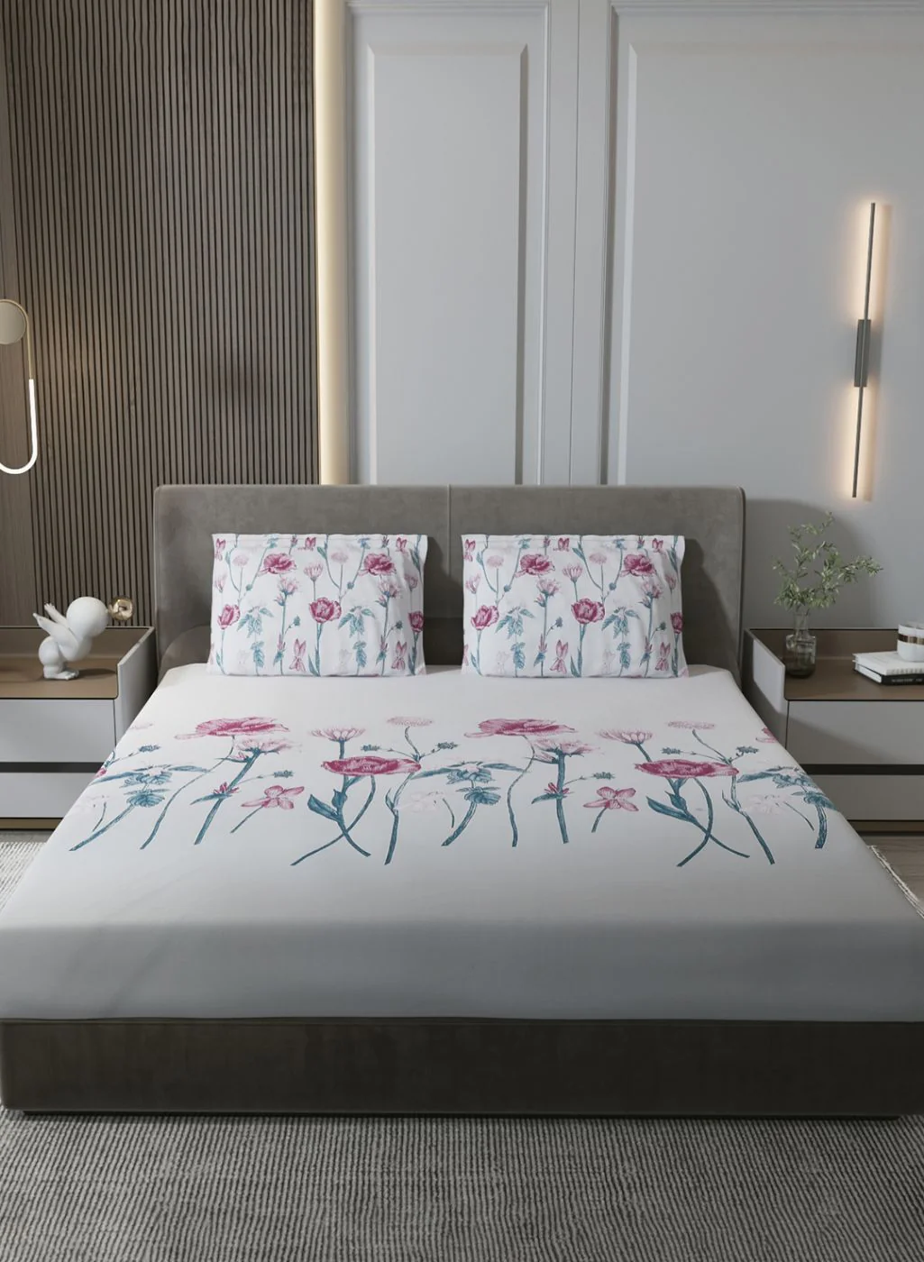 140TC Pure Cotton King Bedsheet with 2 Pillow Covers - Image 2