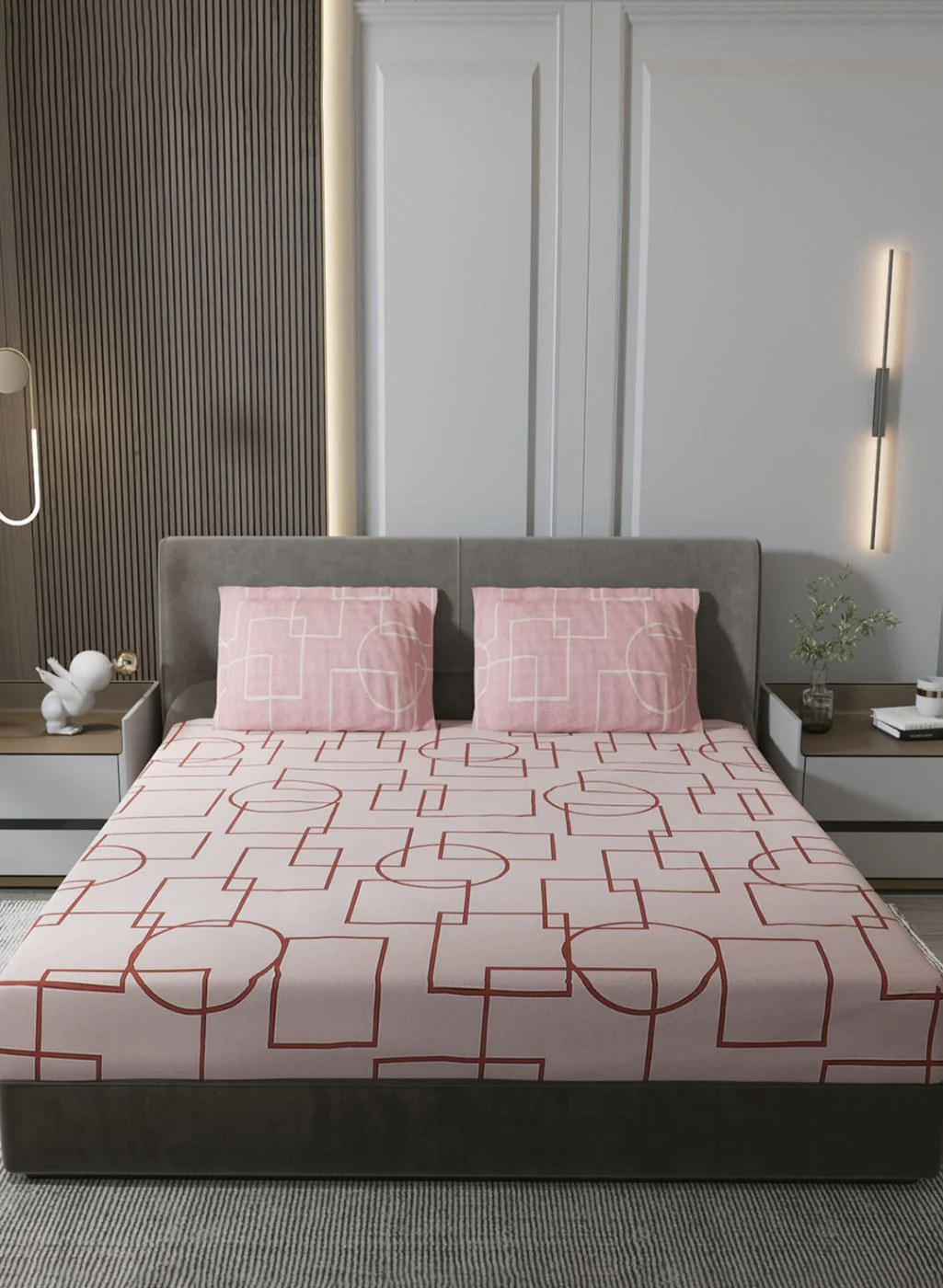 140TC Pure Cotton King Bedsheet with 2 Pillow Covers - Image 2