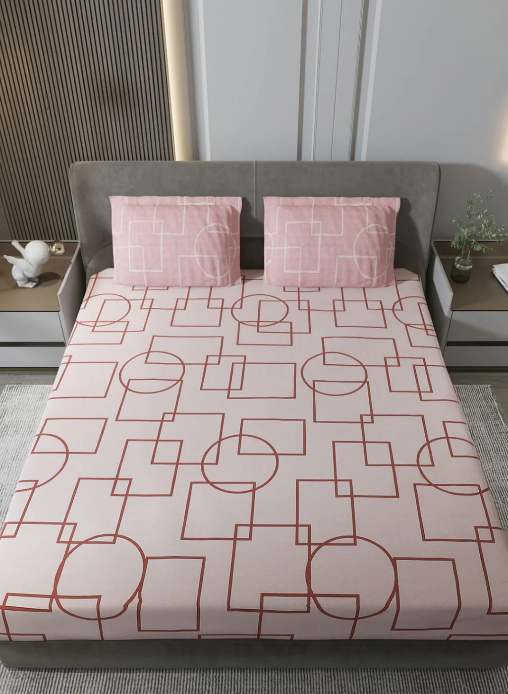 140TC Pure Cotton King Bedsheet with 2 Pillow Covers - Image 3