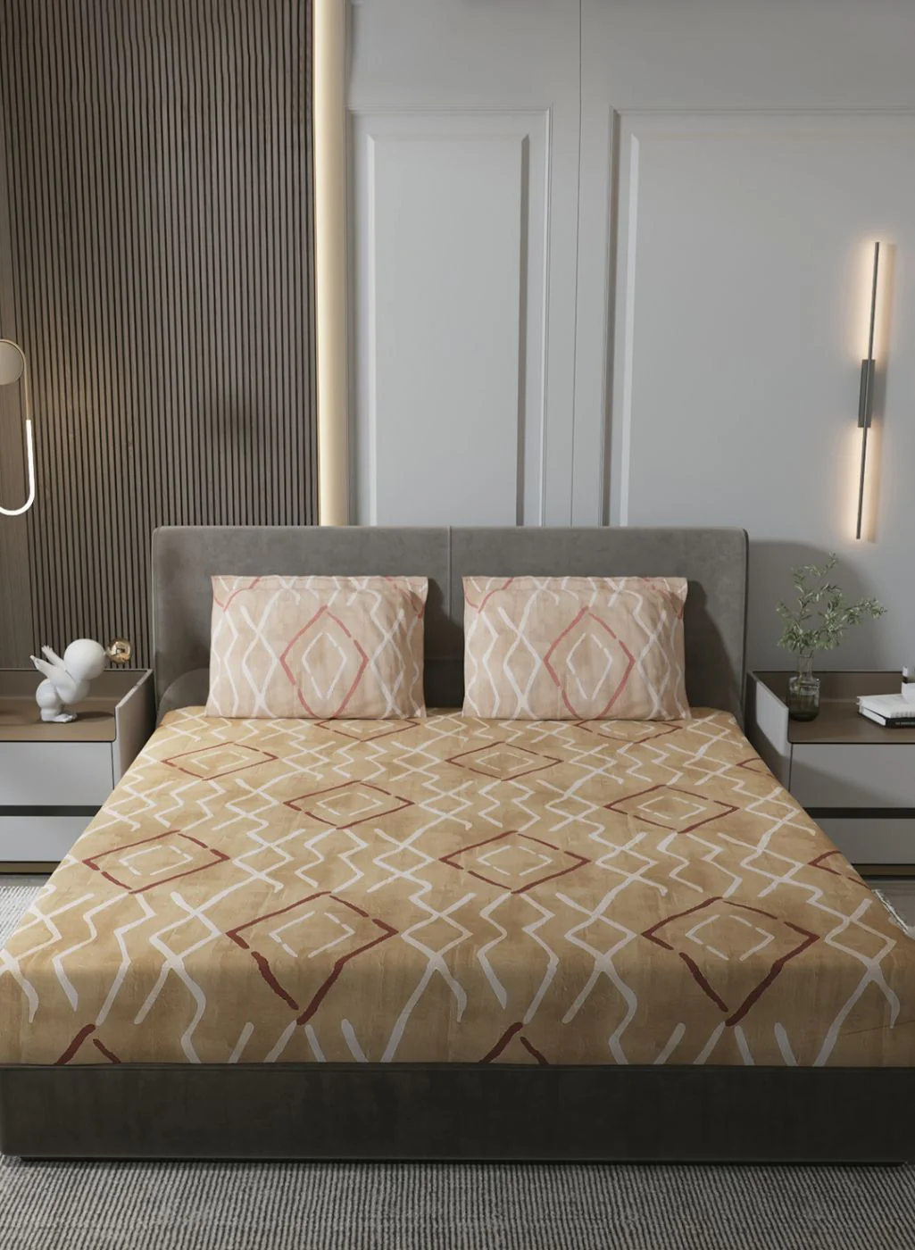 140TC Pure Cotton King Bedsheet with 2 Pillow Covers - Image 3