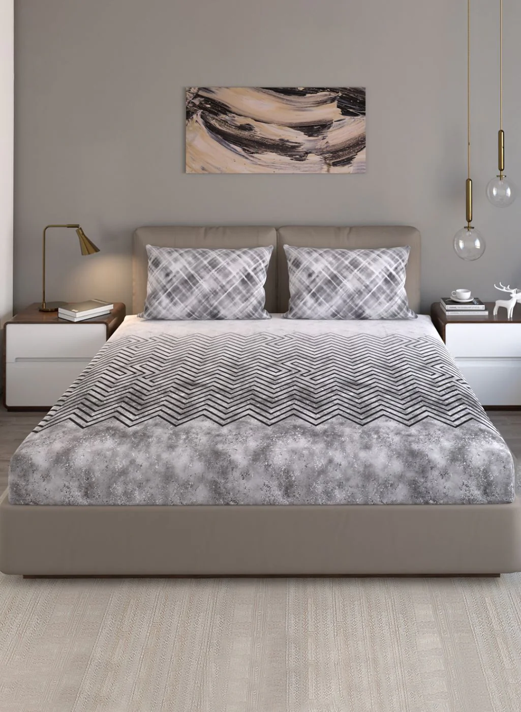 140TC Pure Cotton King Bedsheet with 2 Pillow Covers - Image 2