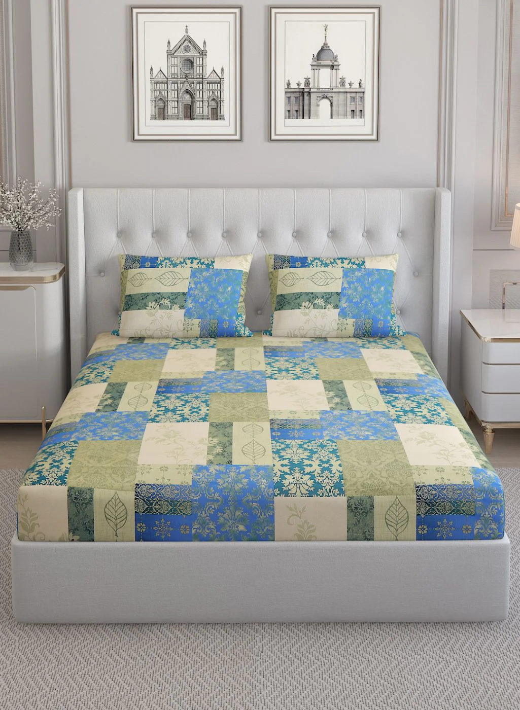 140TC Pure Cotton King Bedsheet with 2 Pillow Covers - Image 2