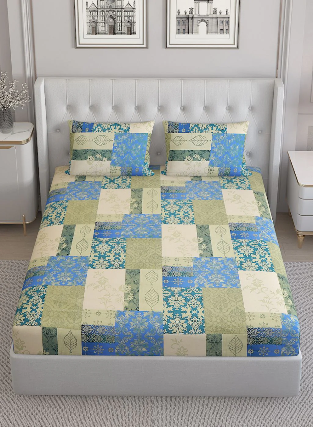 140TC Pure Cotton King Bedsheet with 2 Pillow Covers - Image 3