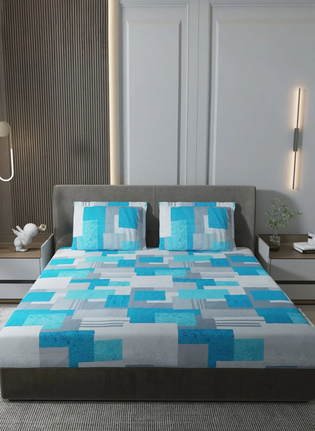 140TC Pure Cotton King Bedsheet with 2 Pillow Covers - Image 2