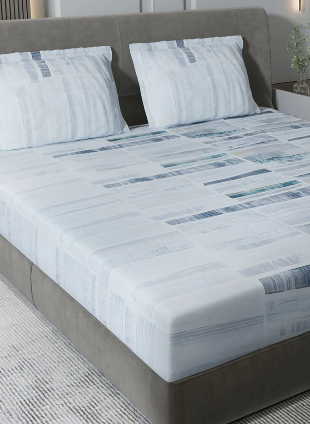 140TC Pure Cotton King Bedsheet with 2 Pillow Covers - Image 4
