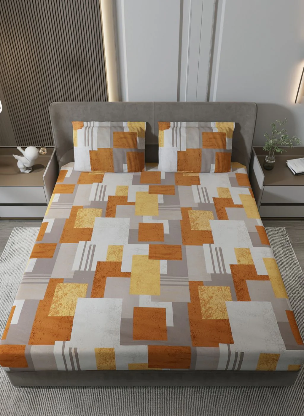 140TC Pure Cotton King Bedsheet with 2 Pillow Covers - Image 3