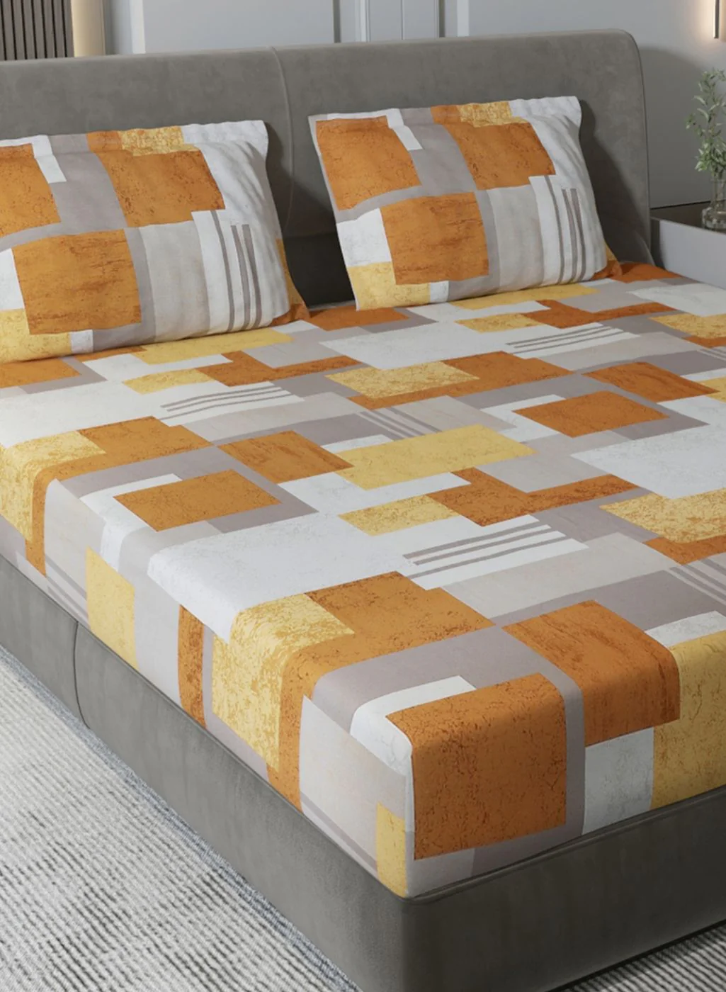 140TC Pure Cotton King Bedsheet with 2 Pillow Covers - Image 4