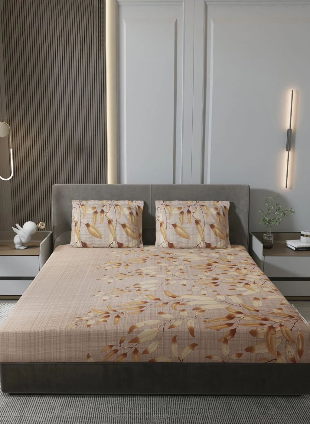 140TC Pure Cotton King Bedsheet with 2 Pillow Covers - Image 2