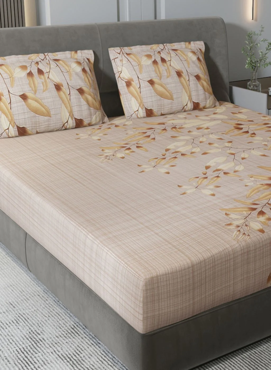 140TC Pure Cotton King Bedsheet with 2 Pillow Covers - Image 4