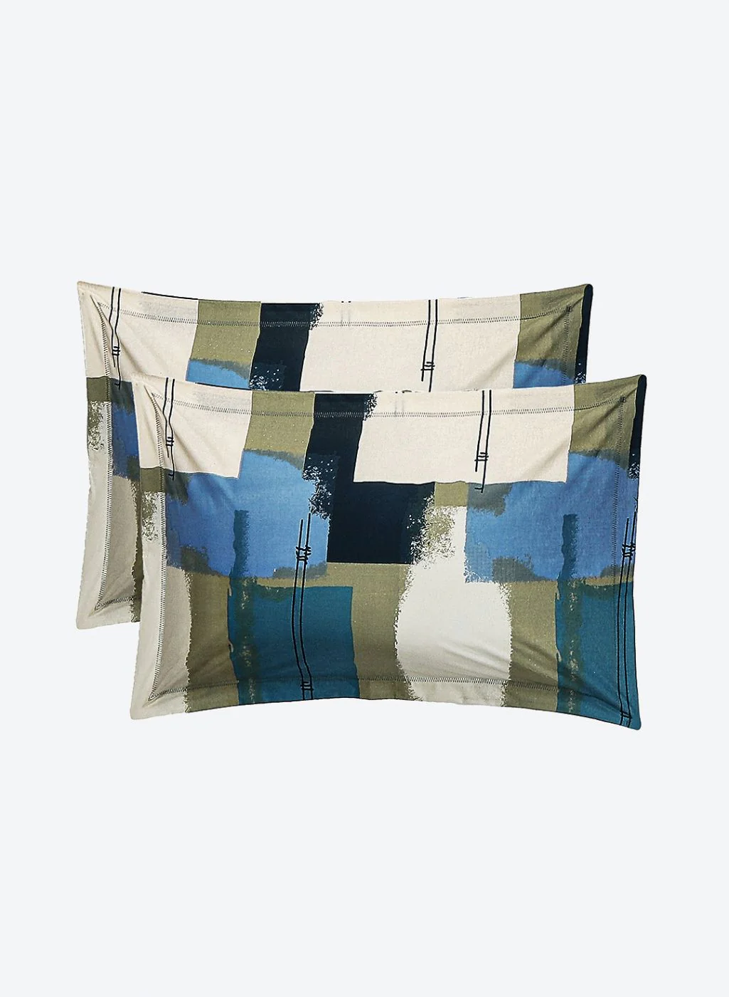 140TC Pure Cotton Queen Bedsheet with 2 Pillow Covers - Image 7