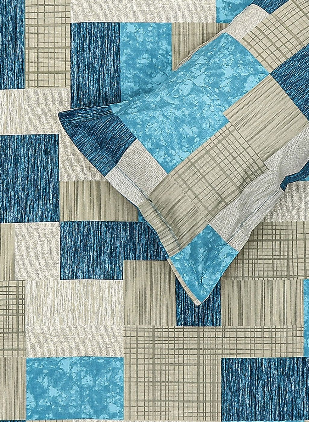 140TC Pure Cotton Queen Bedsheet with 2 Pillow Covers - Image 5